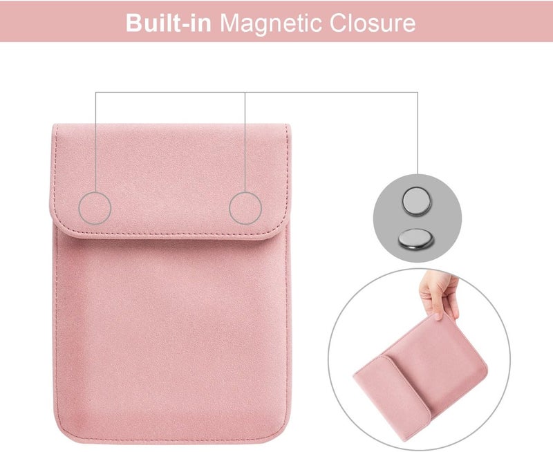 WALNEW 6" Inch Sleeve for Kindle 2024/6" Kindle Paperwhite - Protective Pouch Bag Case Cover, Pink - Image 4